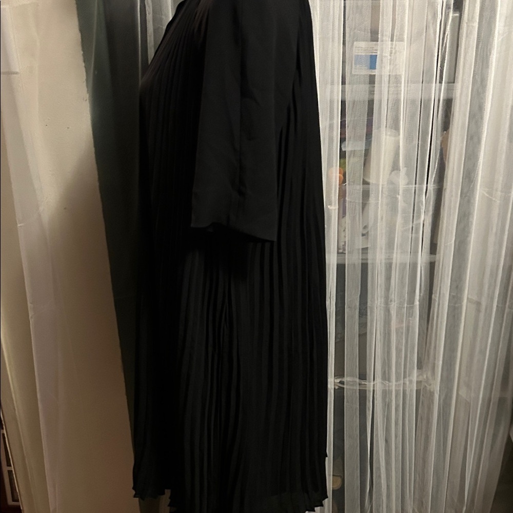 Chic Black Pleated Dress - Picture 5 of 11